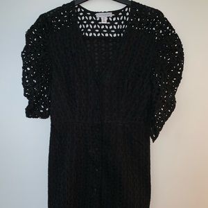 Top shop lace dress, puffed sleeve
